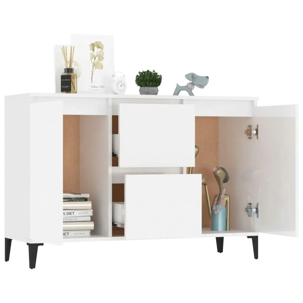 Sideboard High Gloss White 104x35x70 cm Engineered Wood 806118