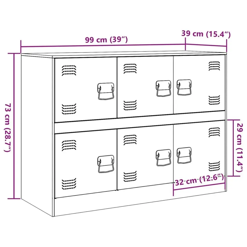 Sideboard Black 99x39x73 cm Steel 841793