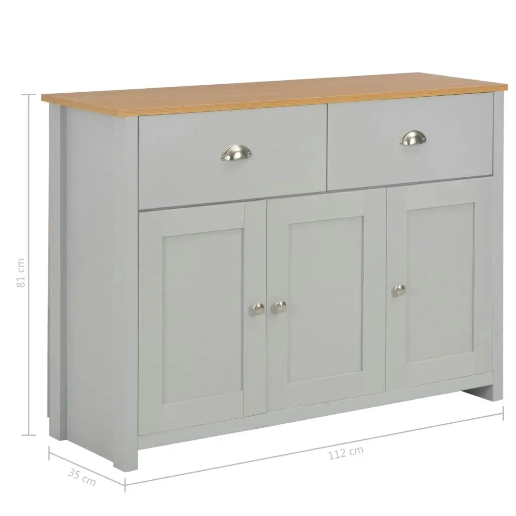 Sideboard Grey 112x35x81 cm 283743