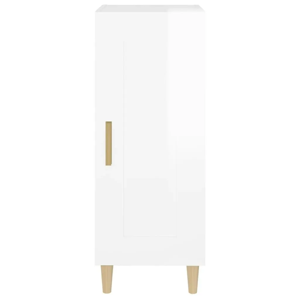 Sideboard High Gloss White 34.5x34x90 cm Engineered Wood 812417