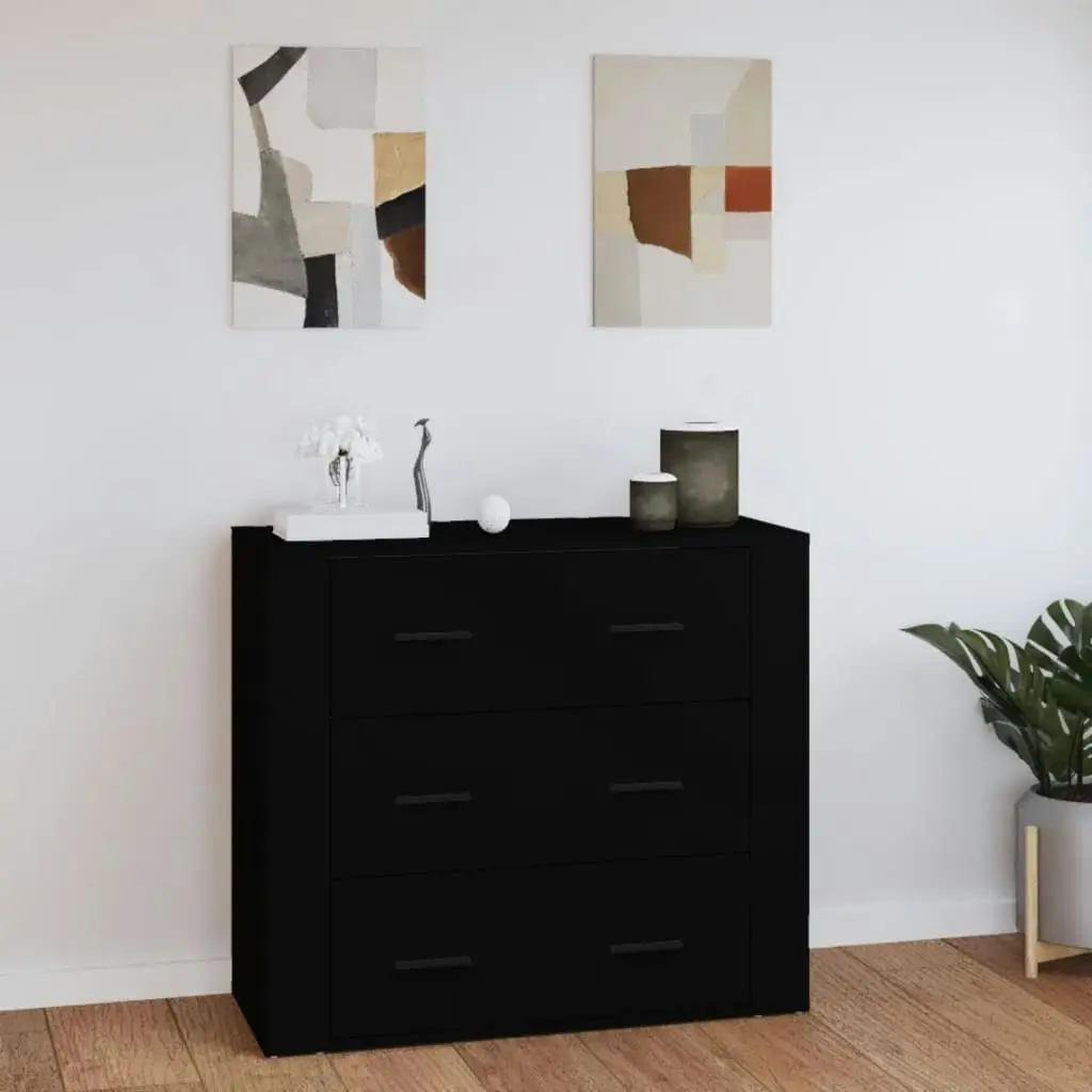 Sideboard Black 80x33x70 cm Engineered Wood 816577