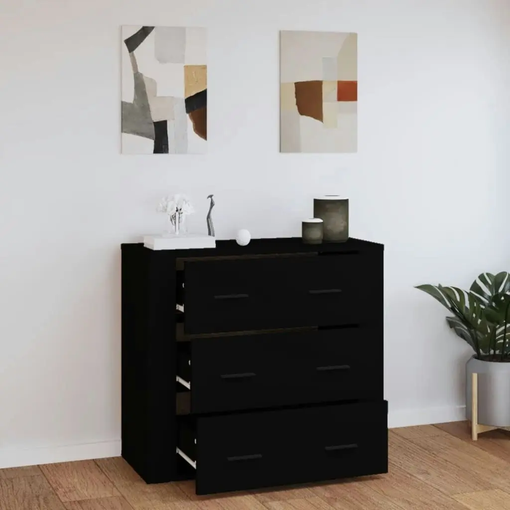 Sideboard Black 80x33x70 cm Engineered Wood 816577