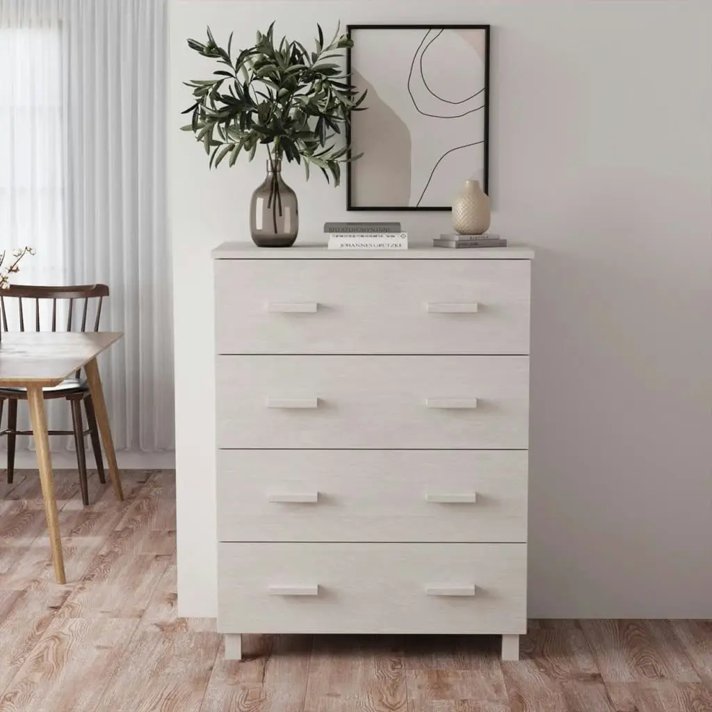 Sideboard HAMAR White 79x40x103.5 cm Solid Wood Pine 340425