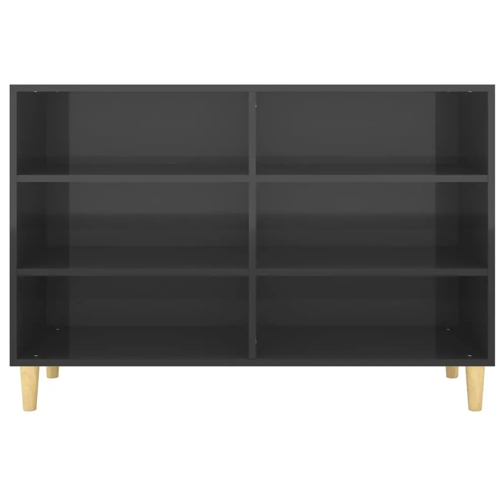 Sideboard High Gloss Black 103.5x35x70 cm Engineered Wood 806038