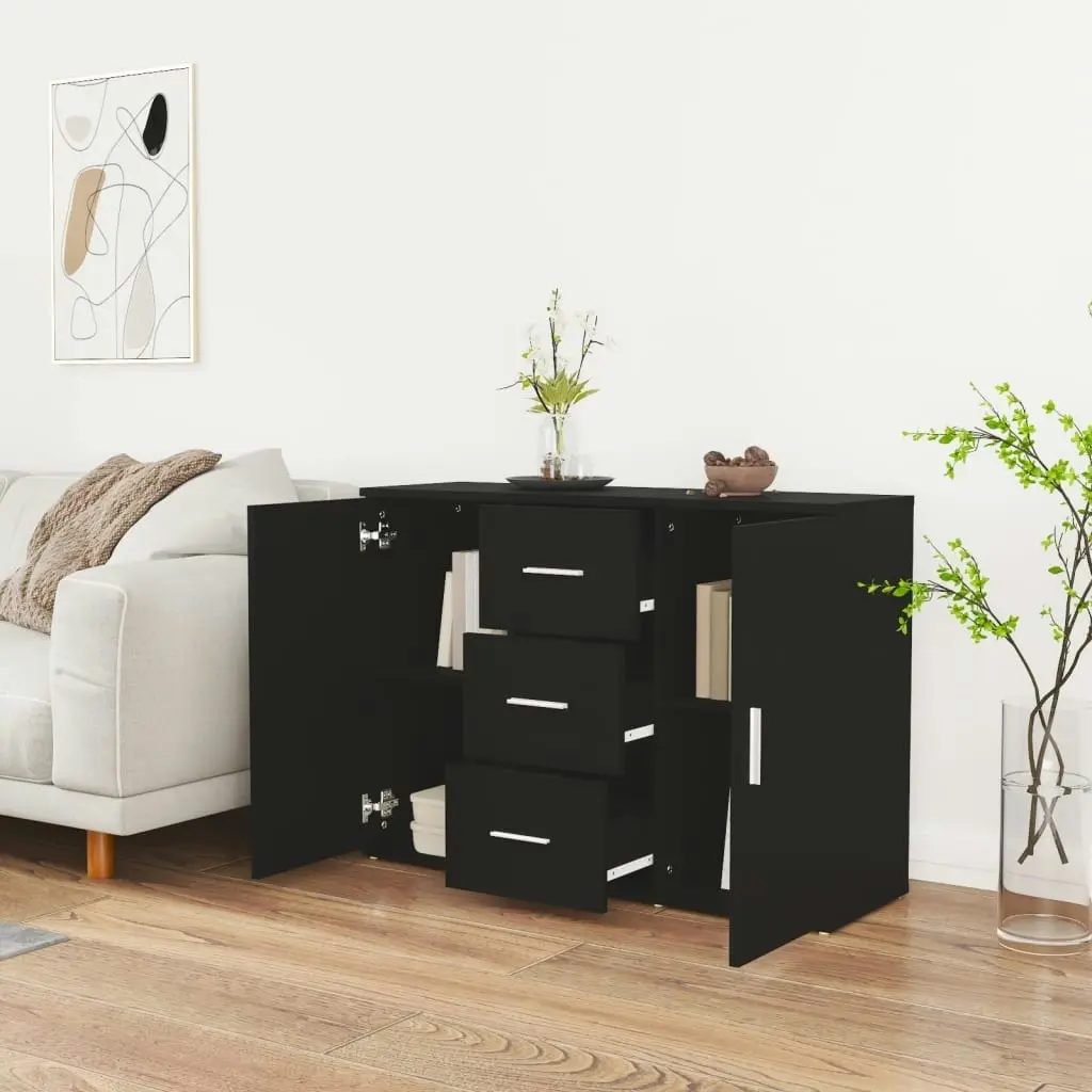 Sideboard Black 91x29.5x65 cm Engineered Wood 823343