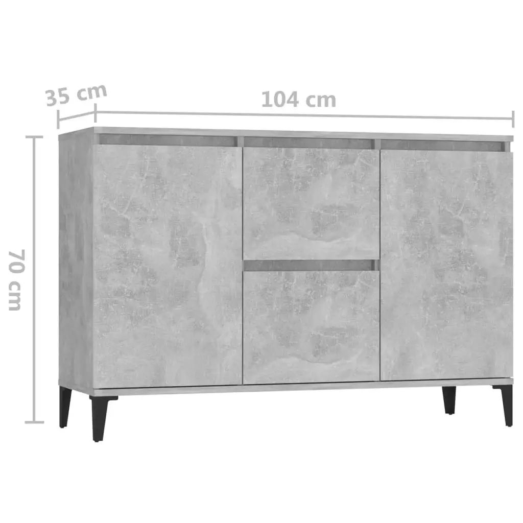 Sideboard Concrete Grey 104x35x70 cm Engineered Wood 806116