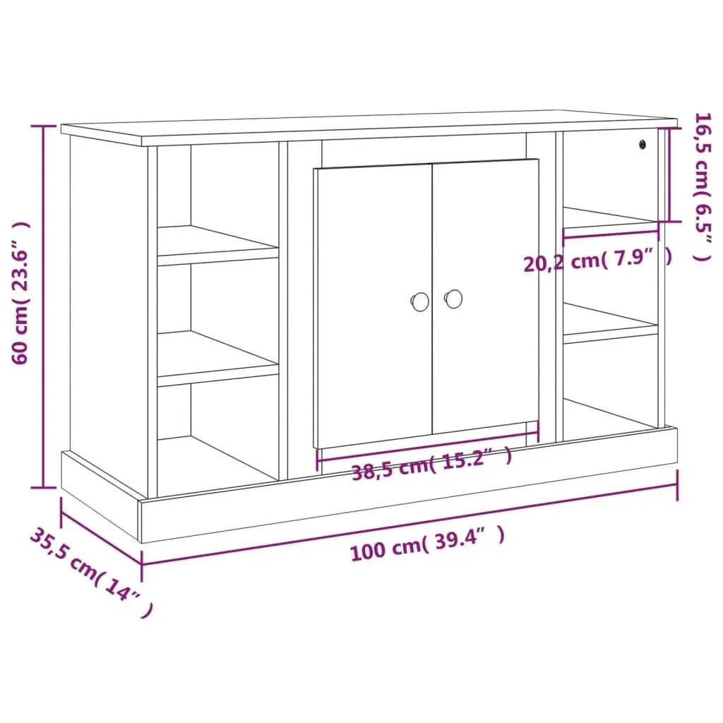 Sideboard Black 100x35.5x60 cm Engineered Wood 816441