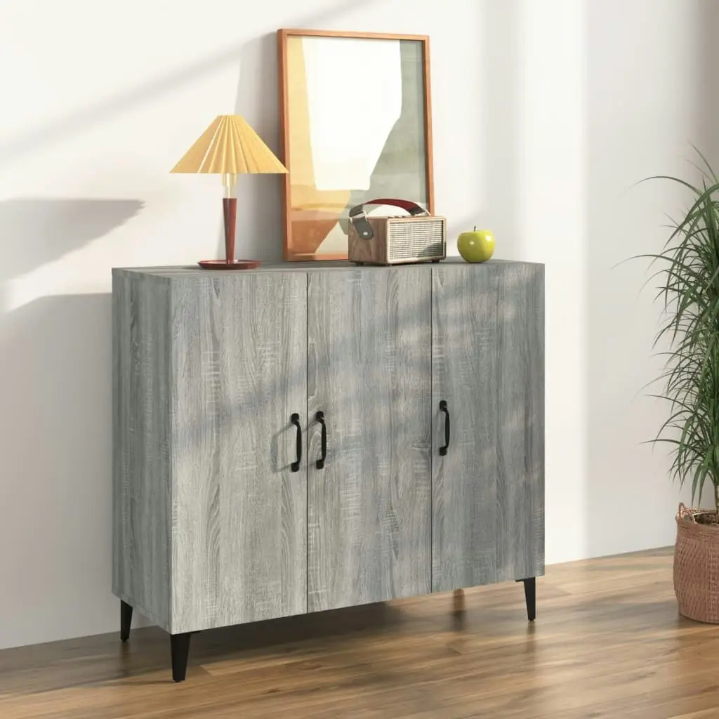 Sideboard Grey Sonoma 90x34x80 cm Engineered Wood 817463