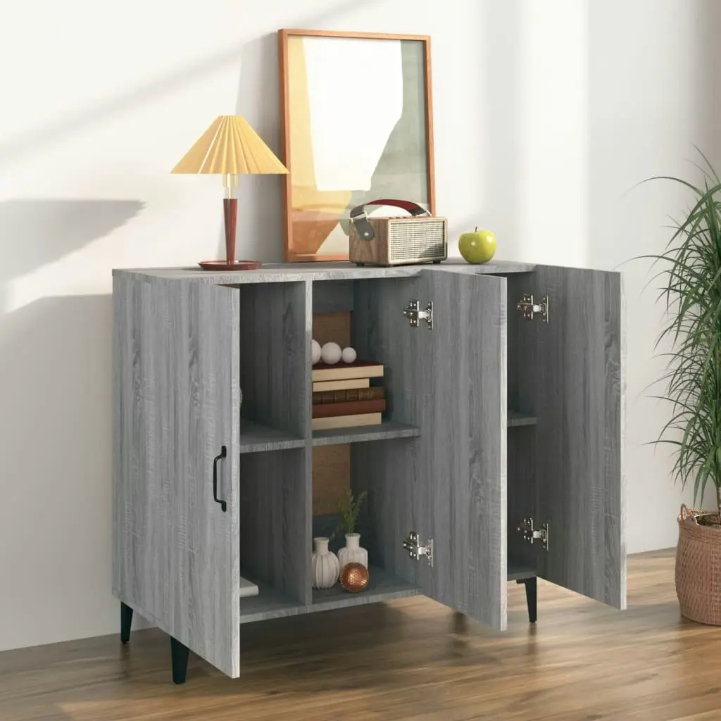 Sideboard Grey Sonoma 90x34x80 cm Engineered Wood 817463