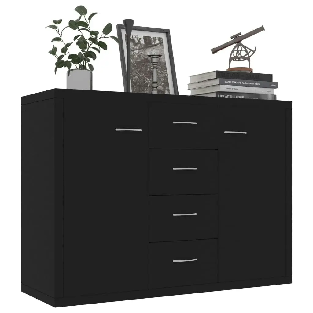 Sideboard Black 88x30x65 cm Engineered Wood 800685