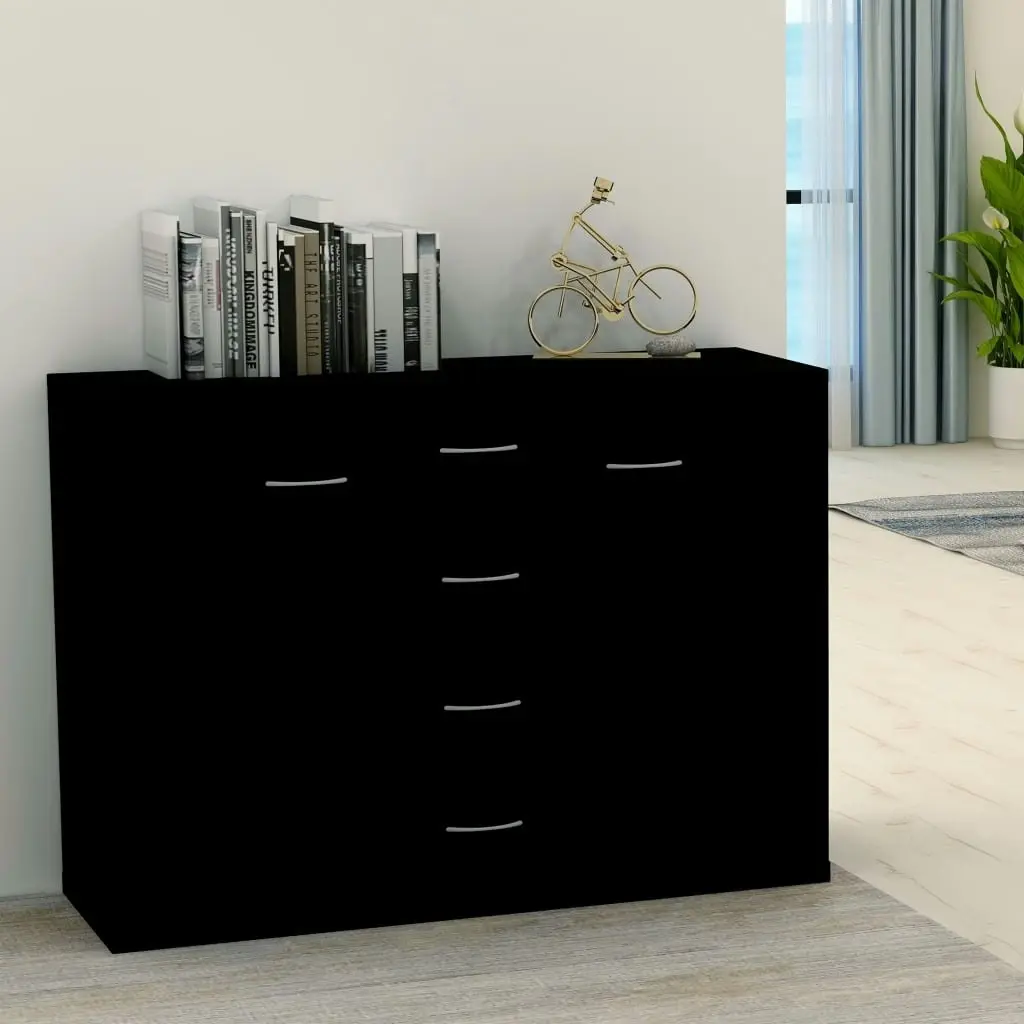 Sideboard Black 88x30x65 cm Engineered Wood 800685