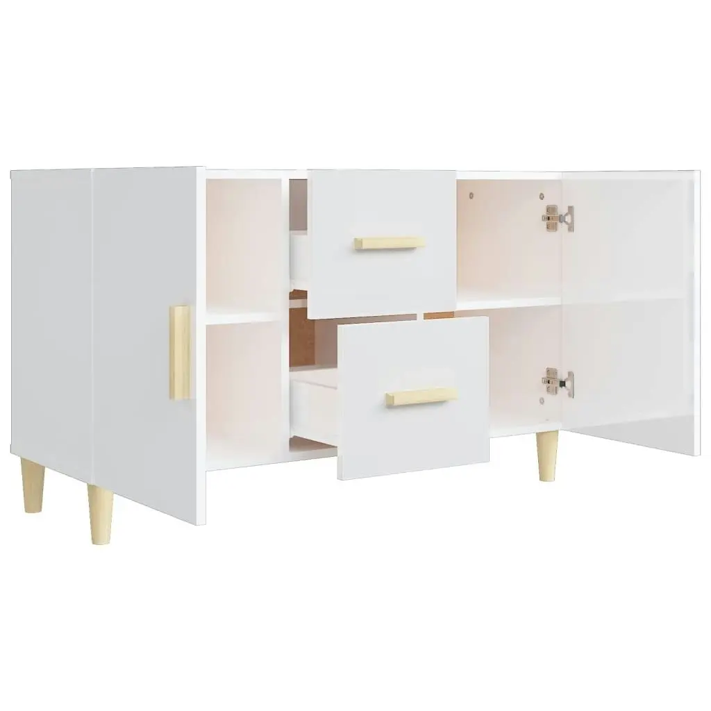 Sideboard High Gloss White 100x36x60 cm Engineered Wood 812516