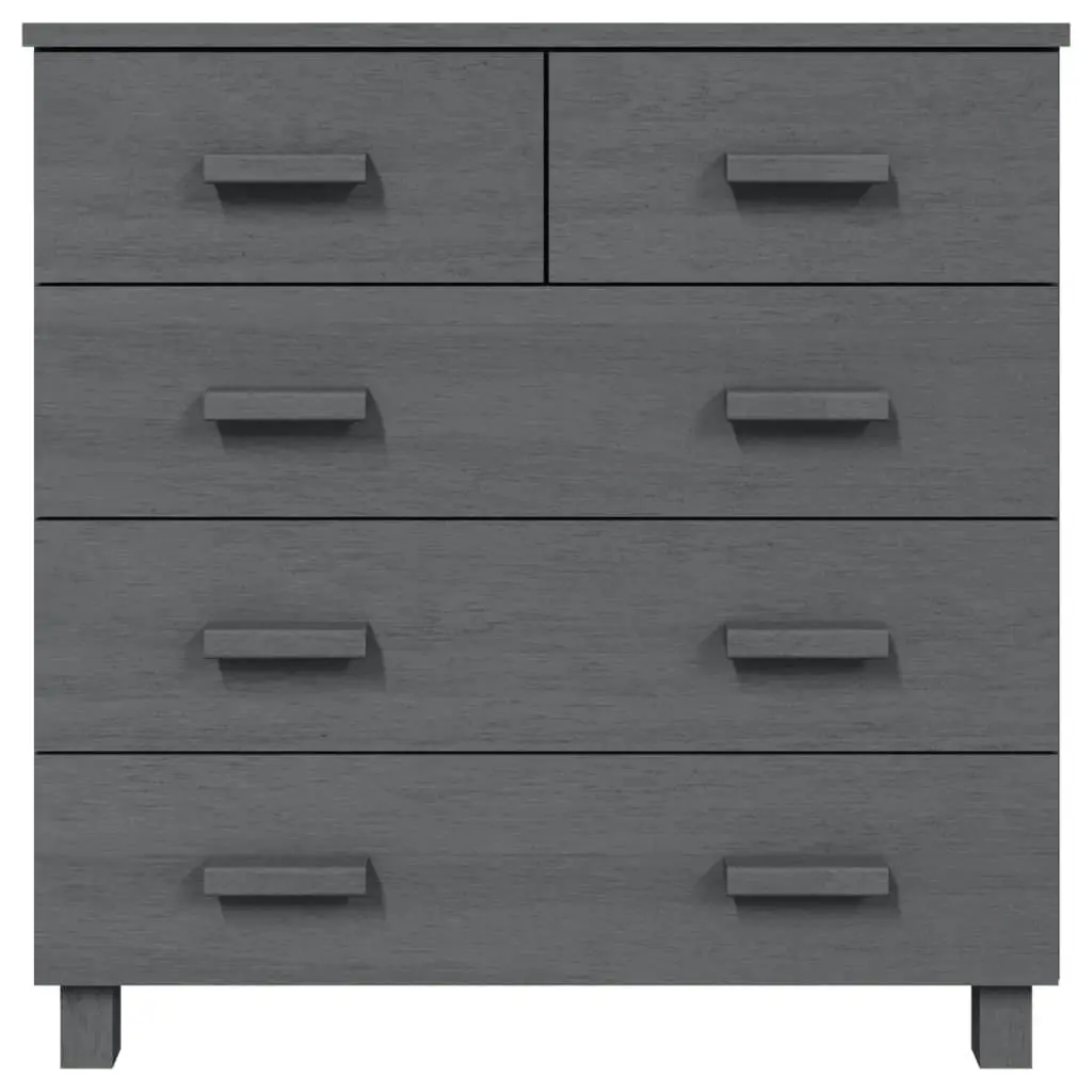 Sideboard "HAMAR" Dark Grey 79x40x80 cm Solid Wood Pine 340422