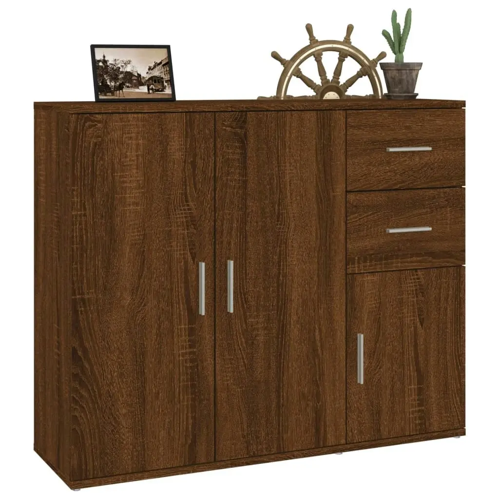 Sideboard Brown Oak 91x29.5x75 cm Engineered Wood 823276