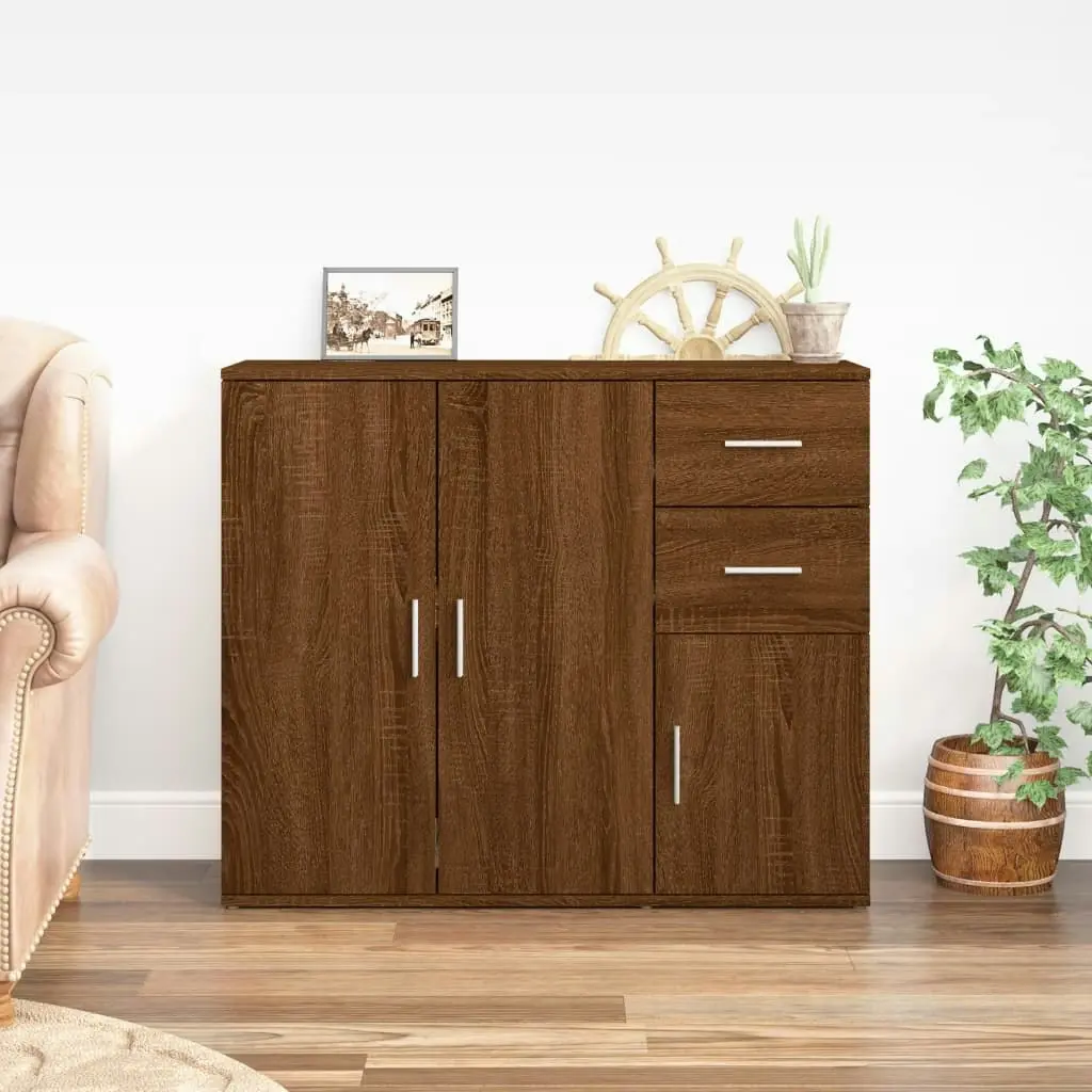 Sideboard Brown Oak 91x29.5x75 cm Engineered Wood 823276