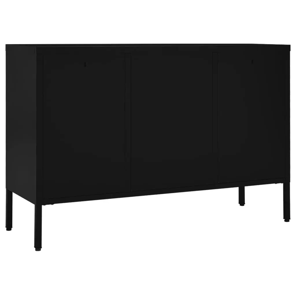 Sideboard Black 105x35x70 cm Steel and Tempered Glass 336076