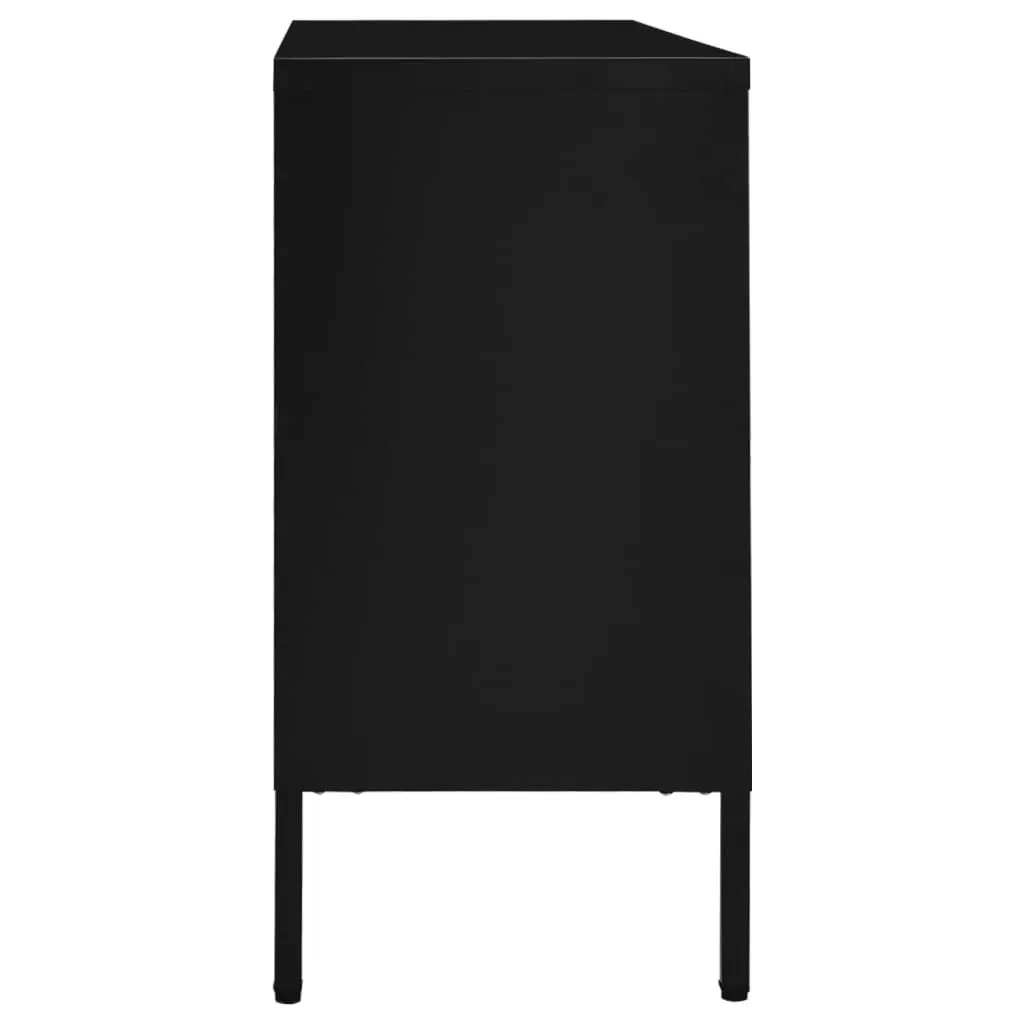 Sideboard Black 105x35x70 cm Steel and Tempered Glass 336076