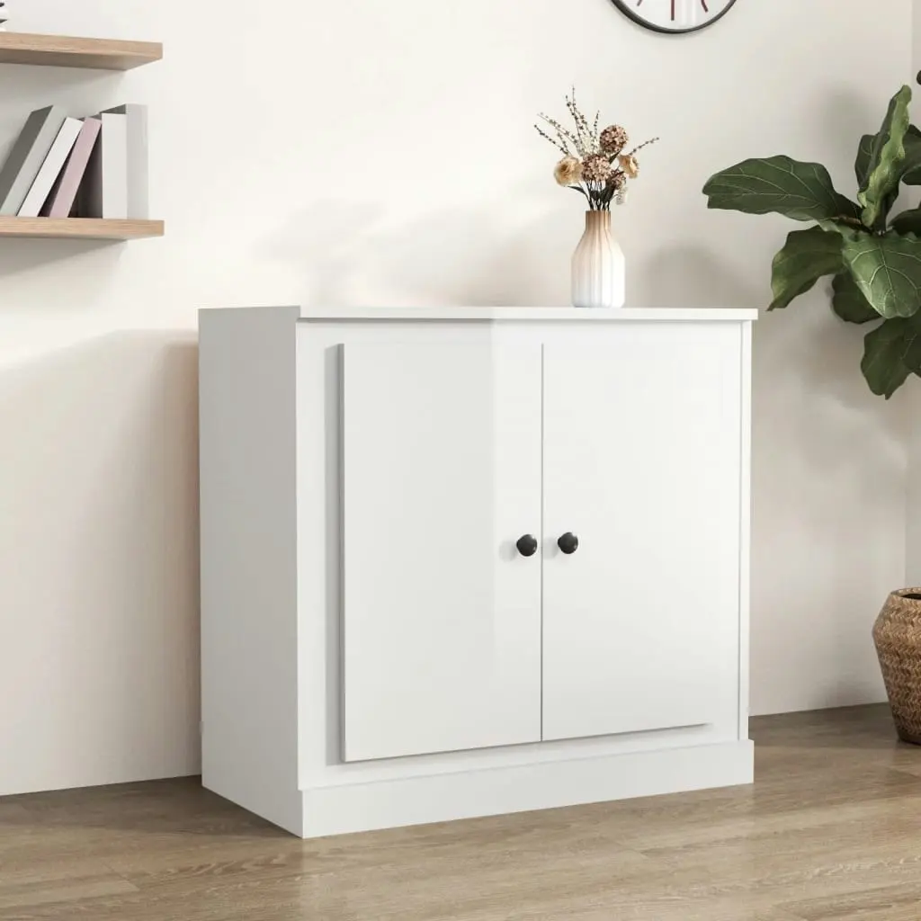 Sideboard High Gloss White 70x35.5x67.5 cm Engineered Wood 816186