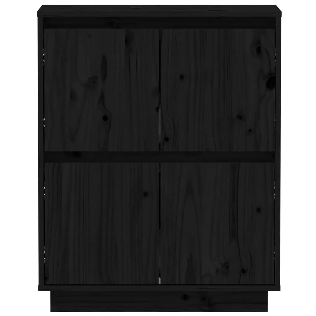 Sideboard Black 60x34x75 cm Solid Wood Pine 813379