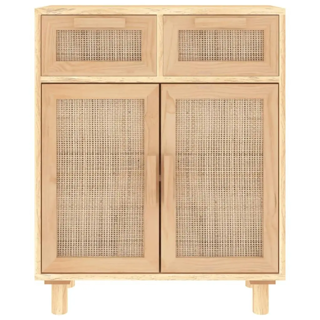 Sideboard Brown 60x30x75 cm Solid Wood Pine and Natural Rattan 345638