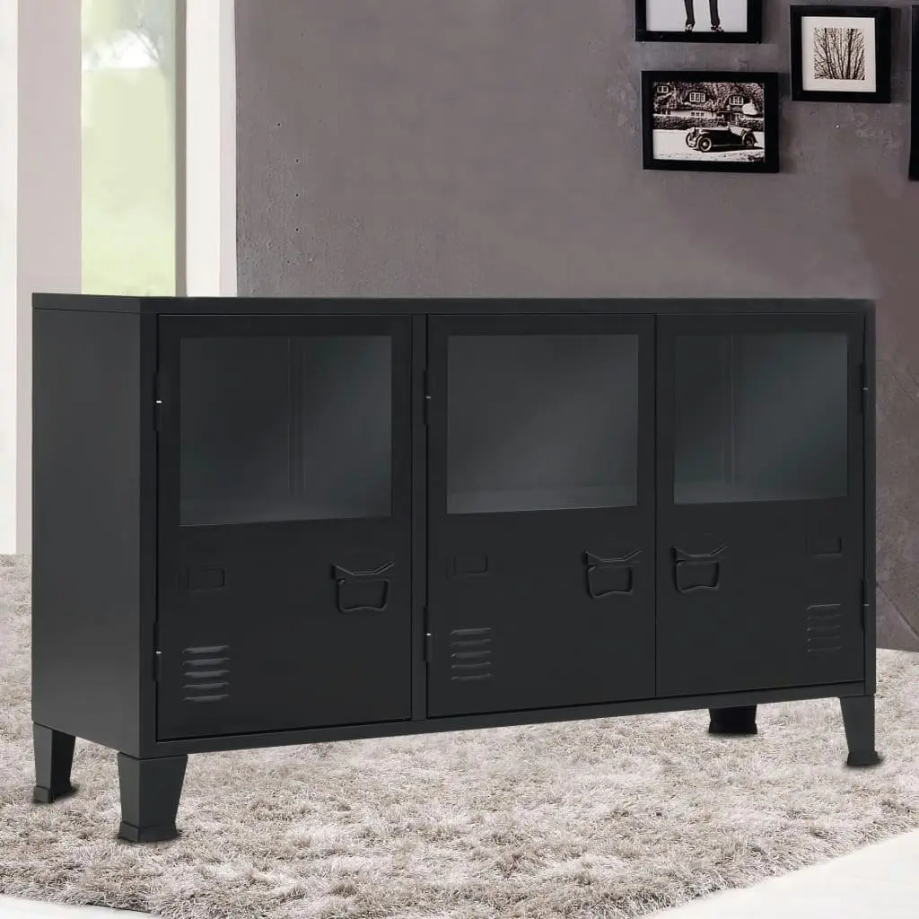 Sideboard Metal Industrial Style 120x35x70 cm Black 245959