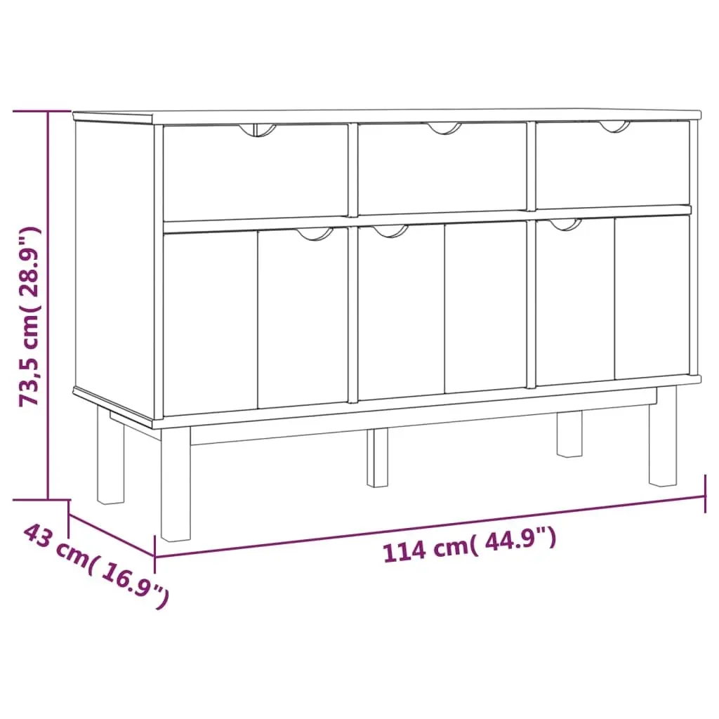 Sideboard OTTA 114x43x73.5 cm Solid Wood Pine 351297