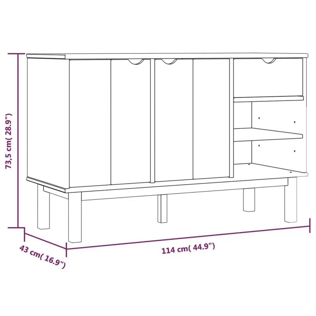 Sideboard OTTA 114x43x73.5 cm Solid Wood Pine 351300