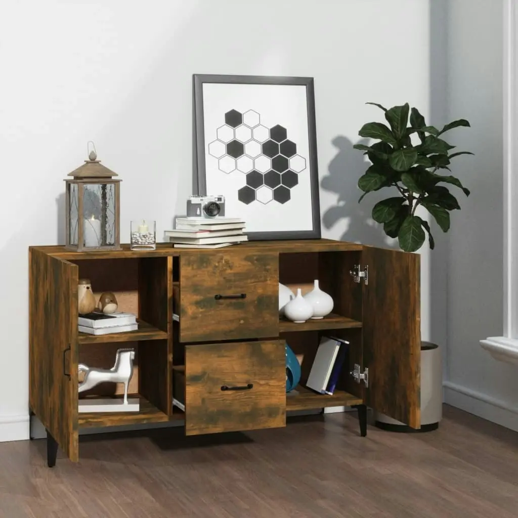 Sideboard Smoked Oak 100x36x60 cm Engineered Wood 817468