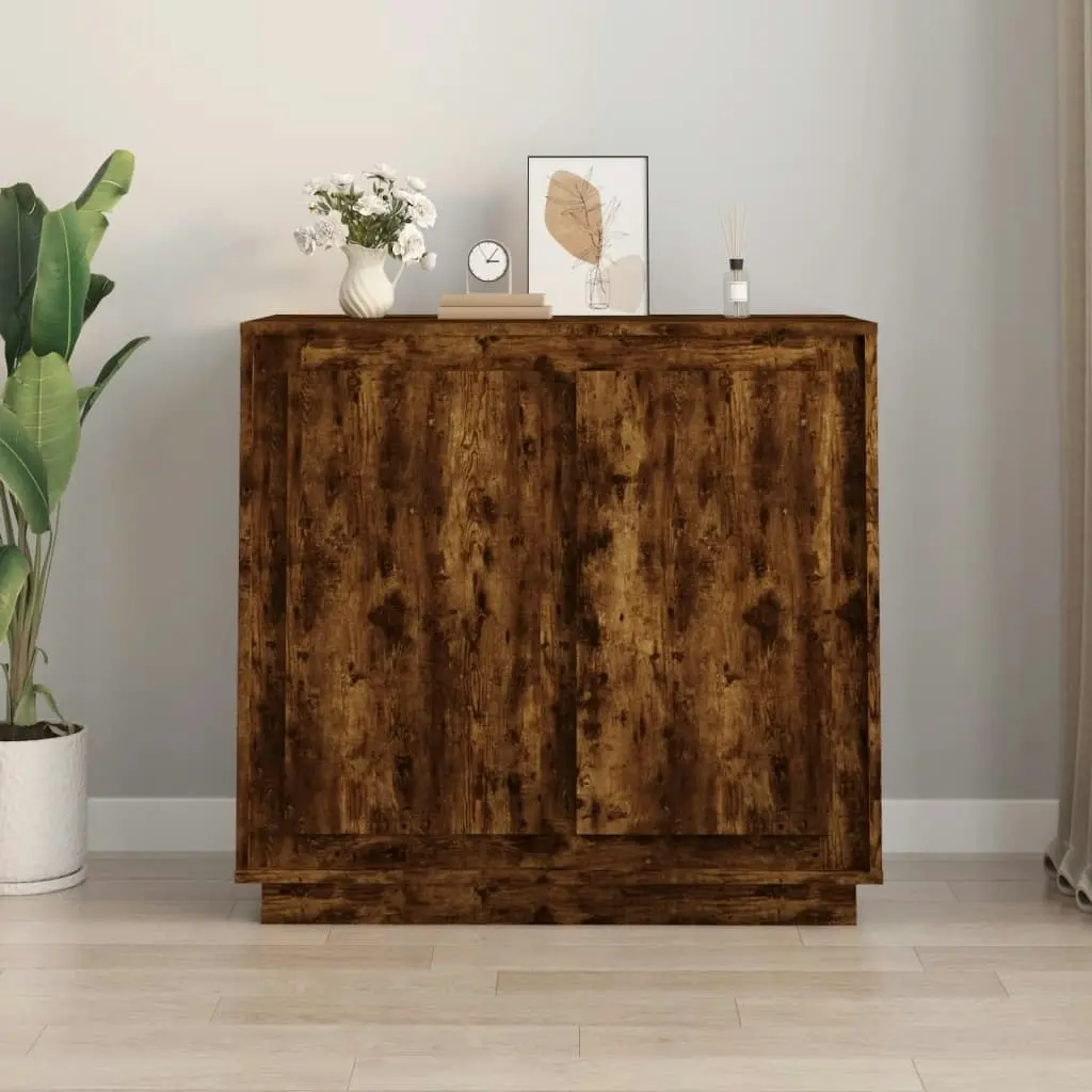 Sideboard Smoked Oak 80x34x75 cm Engineered Wood 819889