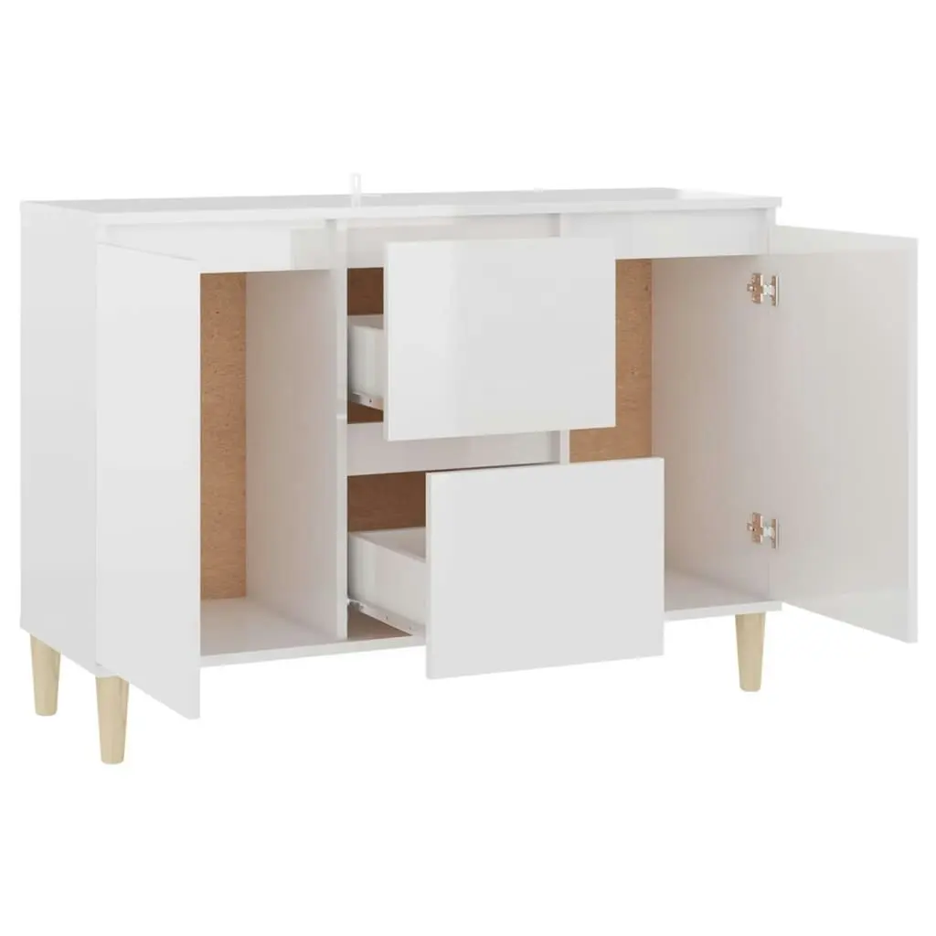 Sideboard High Gloss White 101x35x70 cm Engineered Wood 806109