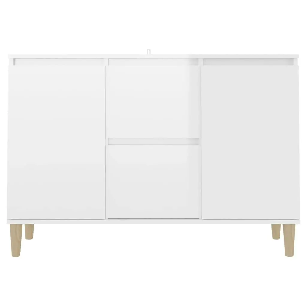 Sideboard High Gloss White 101x35x70 cm Engineered Wood 806109