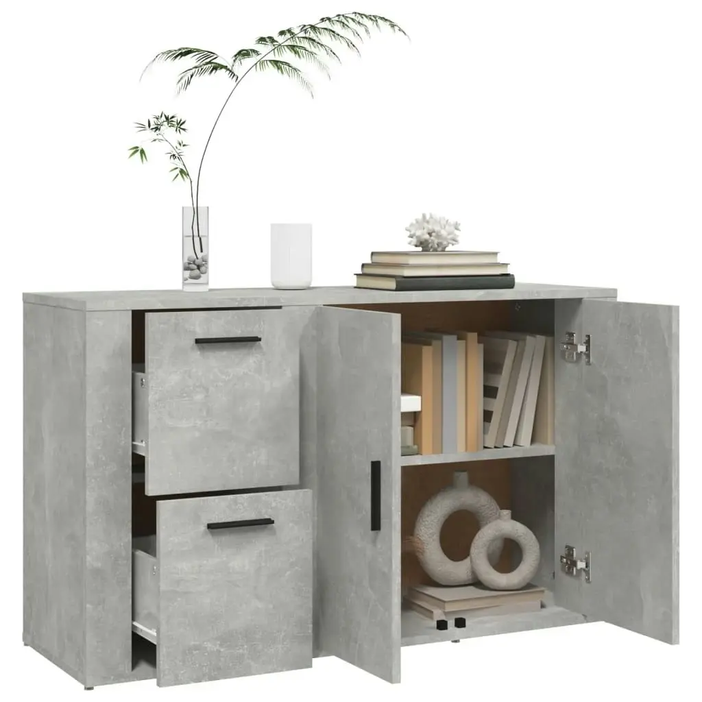 Sideboard Concrete Grey 100x33x59.5 cm Engineered Wood 821000