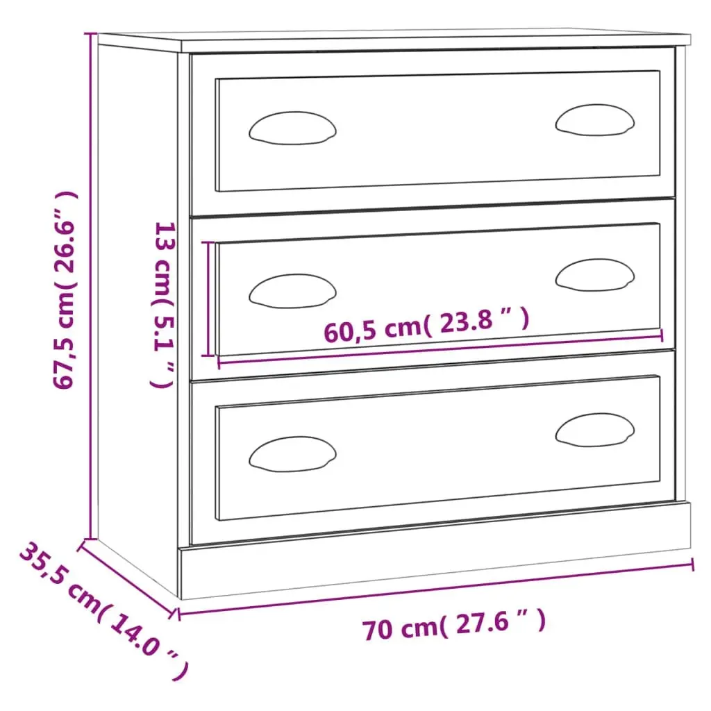 Sideboard Grey Sonoma 70x35.5x67.5 cm Engineered Wood 816230