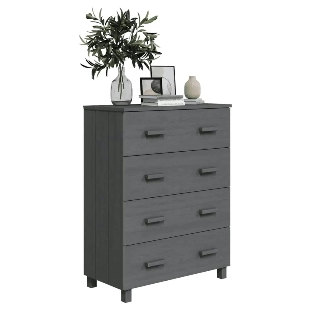 Sideboard HAMAR Dark Grey 79x40x103.5 cm Solid Wood Pine 340426