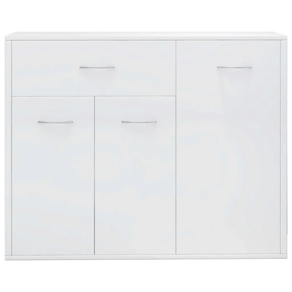 Sideboard High Gloss White 88x30x70 cm Engineered Wood 800681