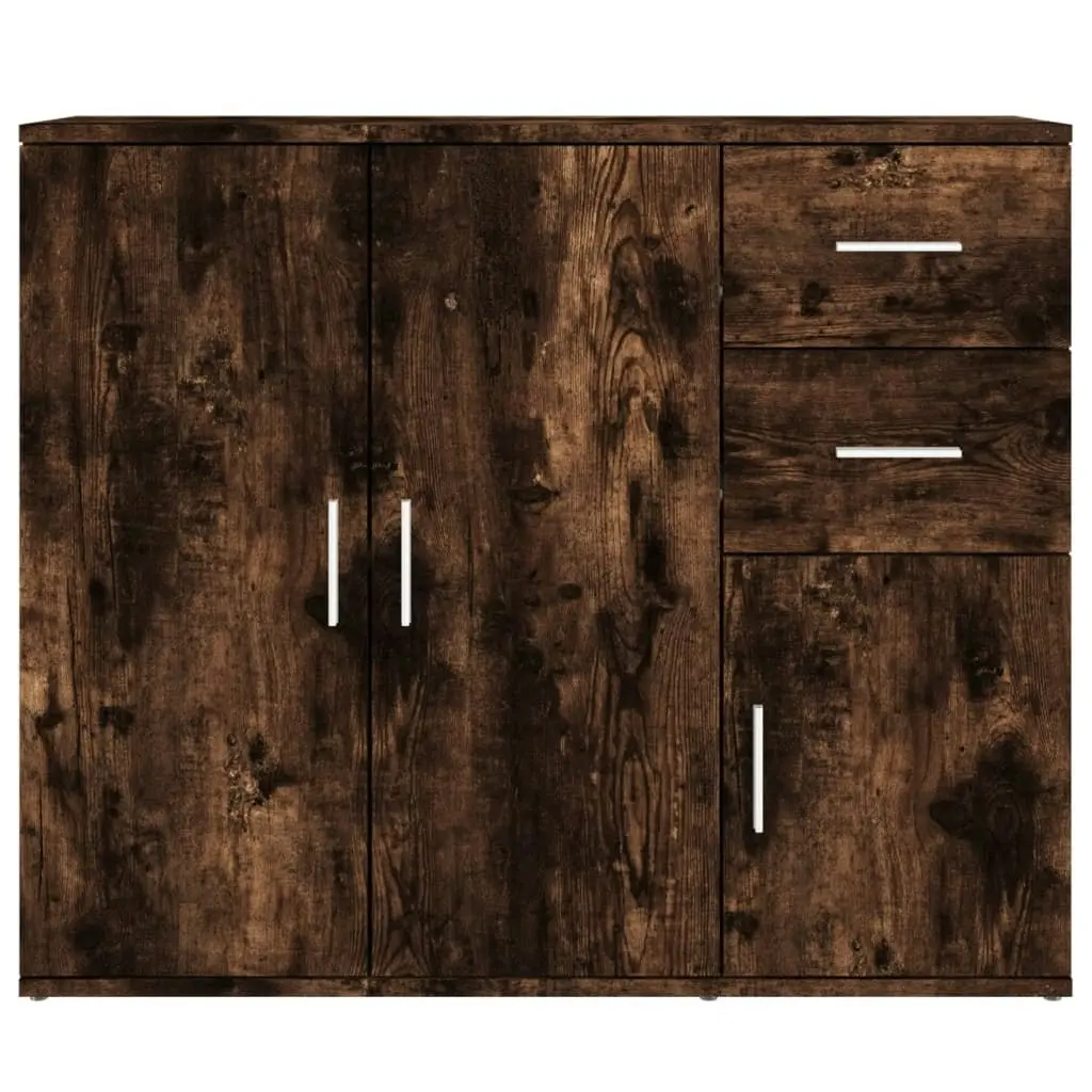 Sideboard Smoked Oak 91x29.5x75 cm Engineered Wood 823274