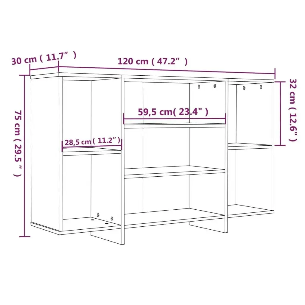 Sideboard Concrete Grey 120x30x75 cm Engineered Wood 809624