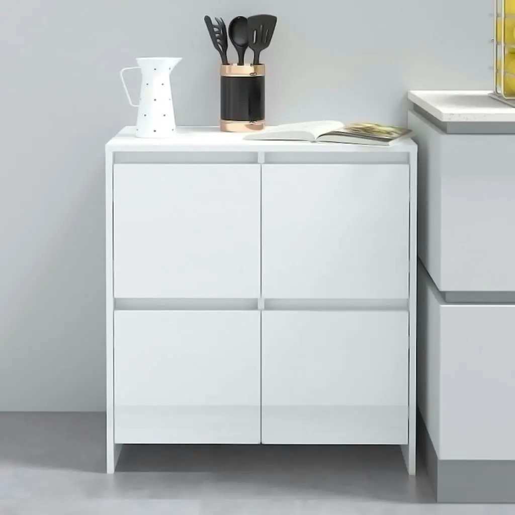 Sideboard High Gloss White 70x41x75 cm Engineered Wood 809770