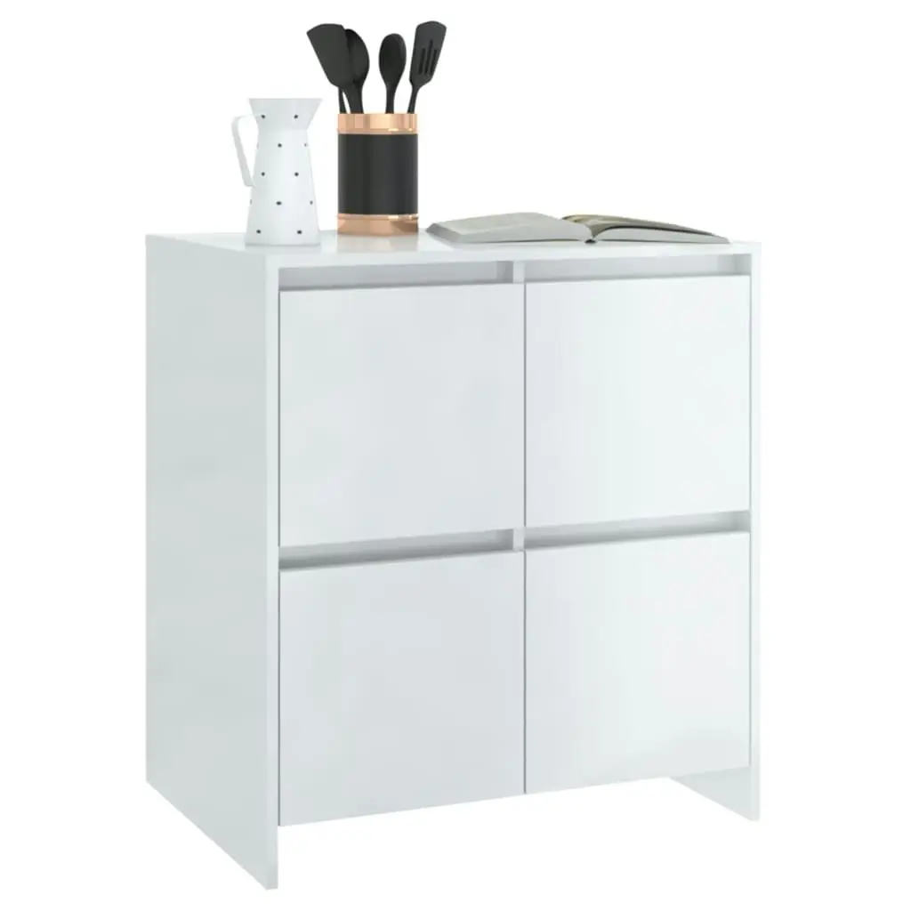 Sideboard High Gloss White 70x41x75 cm Engineered Wood 809770