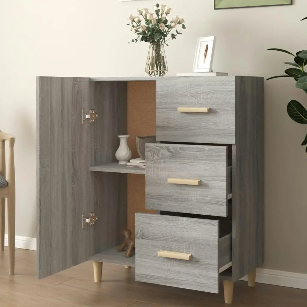 Sideboard Grey Sonoma 69.5x34x90 cm Engineered Wood 817352