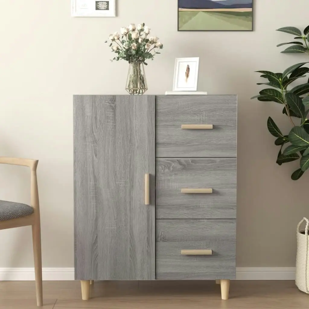 Sideboard Grey Sonoma 69.5x34x90 cm Engineered Wood 817352