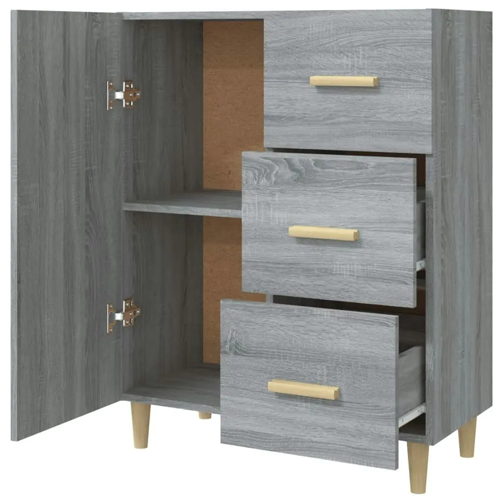 Sideboard Grey Sonoma 69.5x34x90 cm Engineered Wood 817352