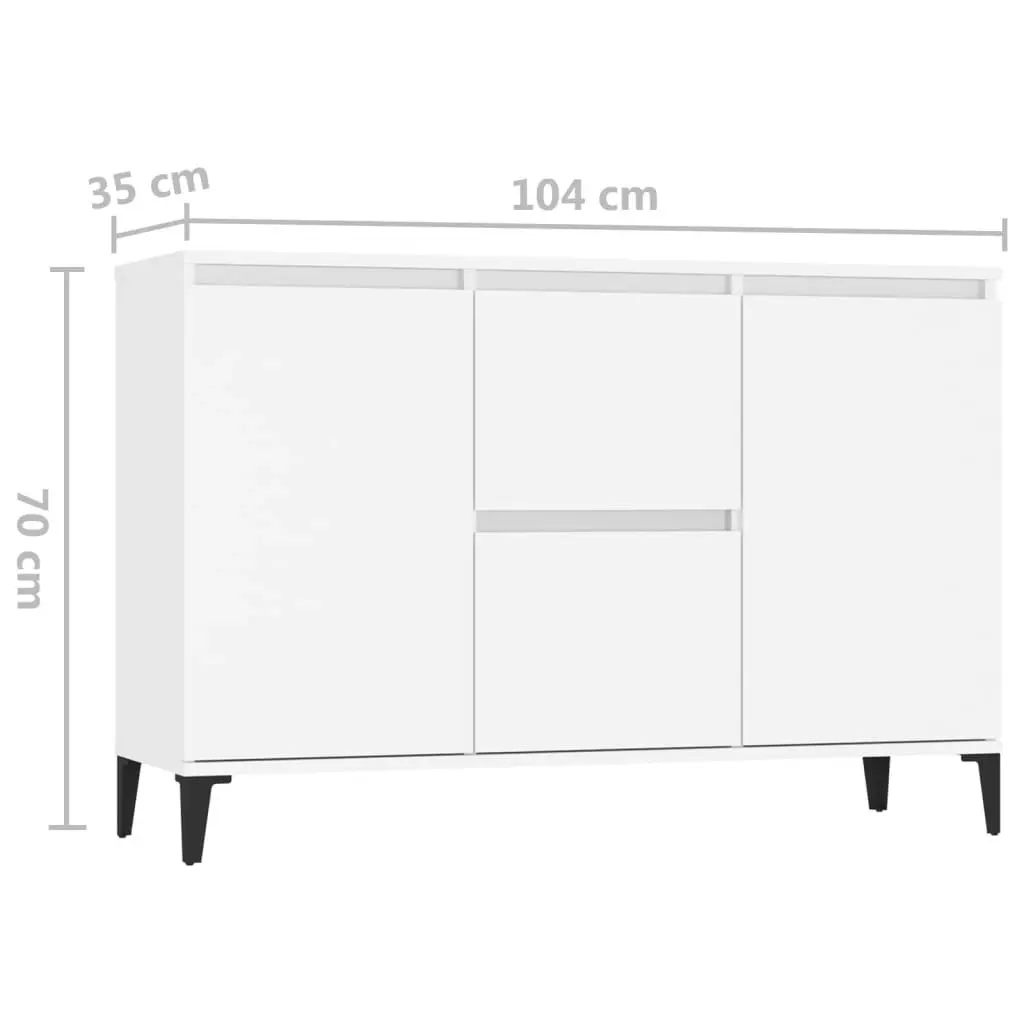 Sideboard White 104x35x70 cm Engineered Wood 806112