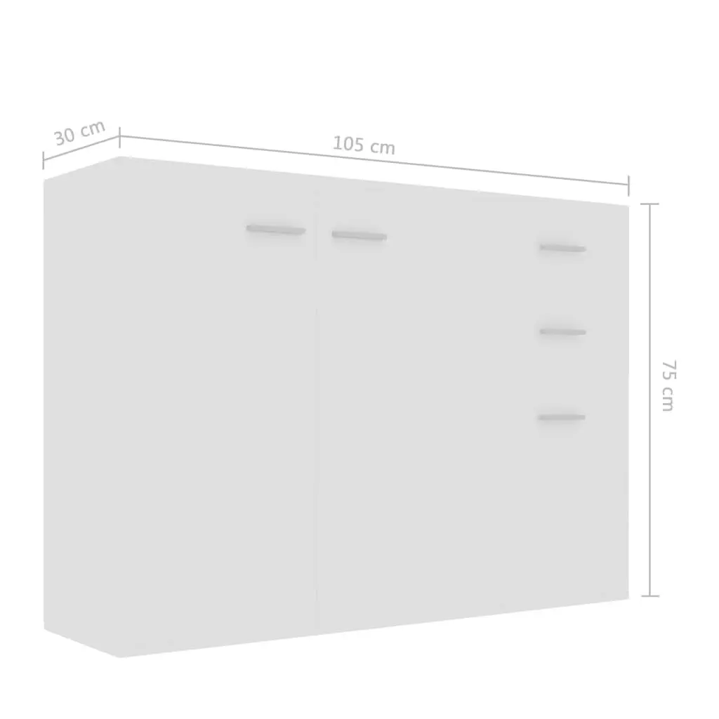 Sideboard White 105x30x75 cm Engineered Wood 800693