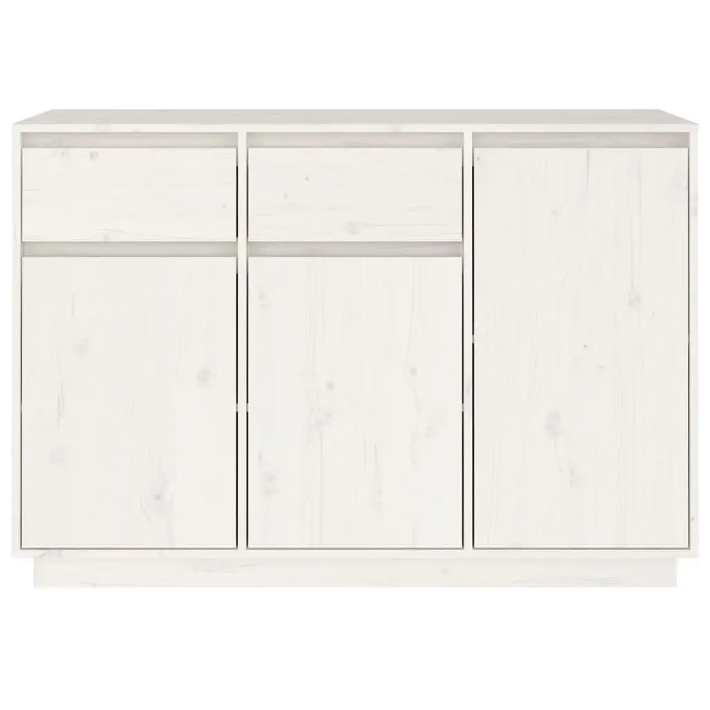 Sideboard White 110x34x75 cm Solid Wood Pine 814330