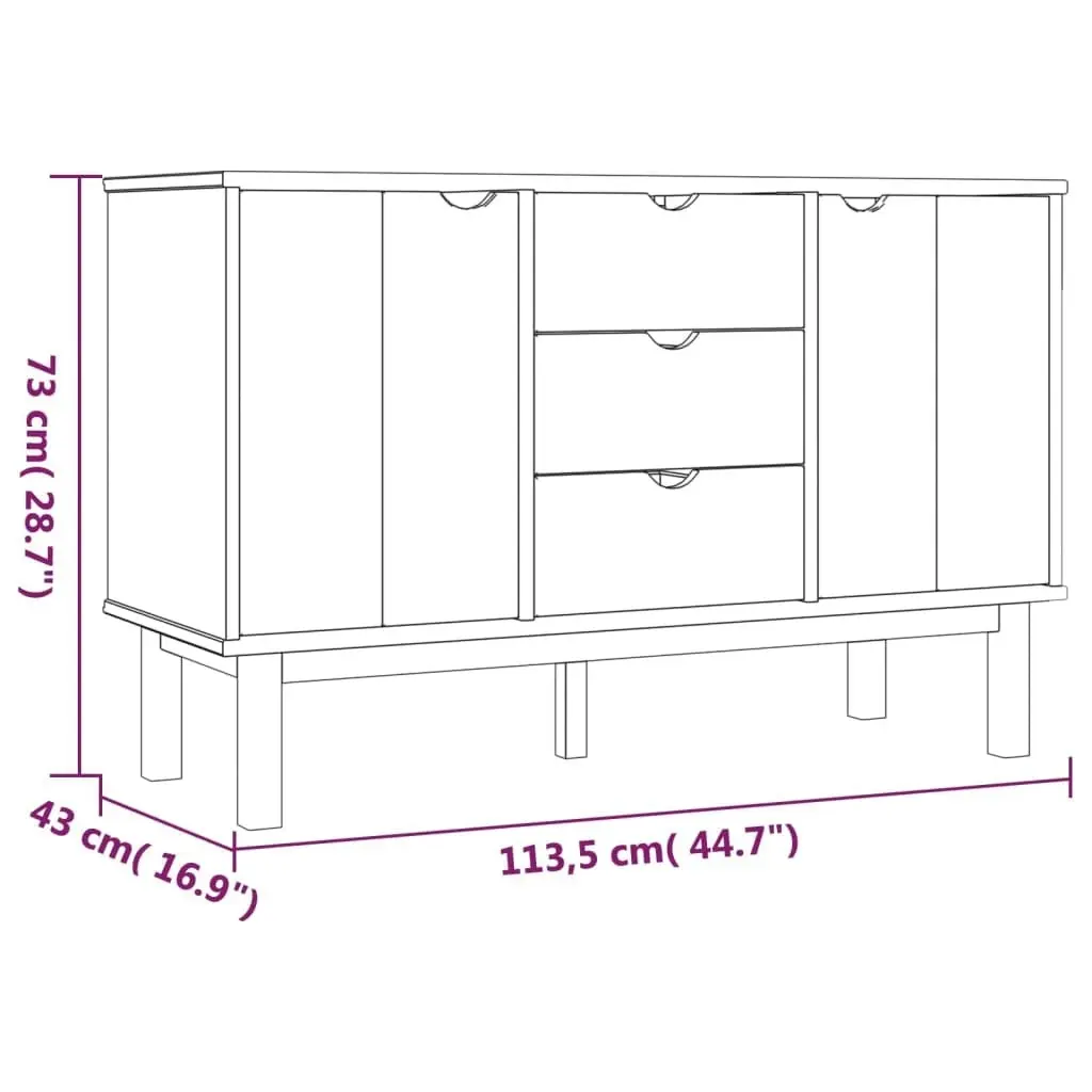 Sideboard OTTA 113.5x43x73 cm Solid Wood Pine 348591