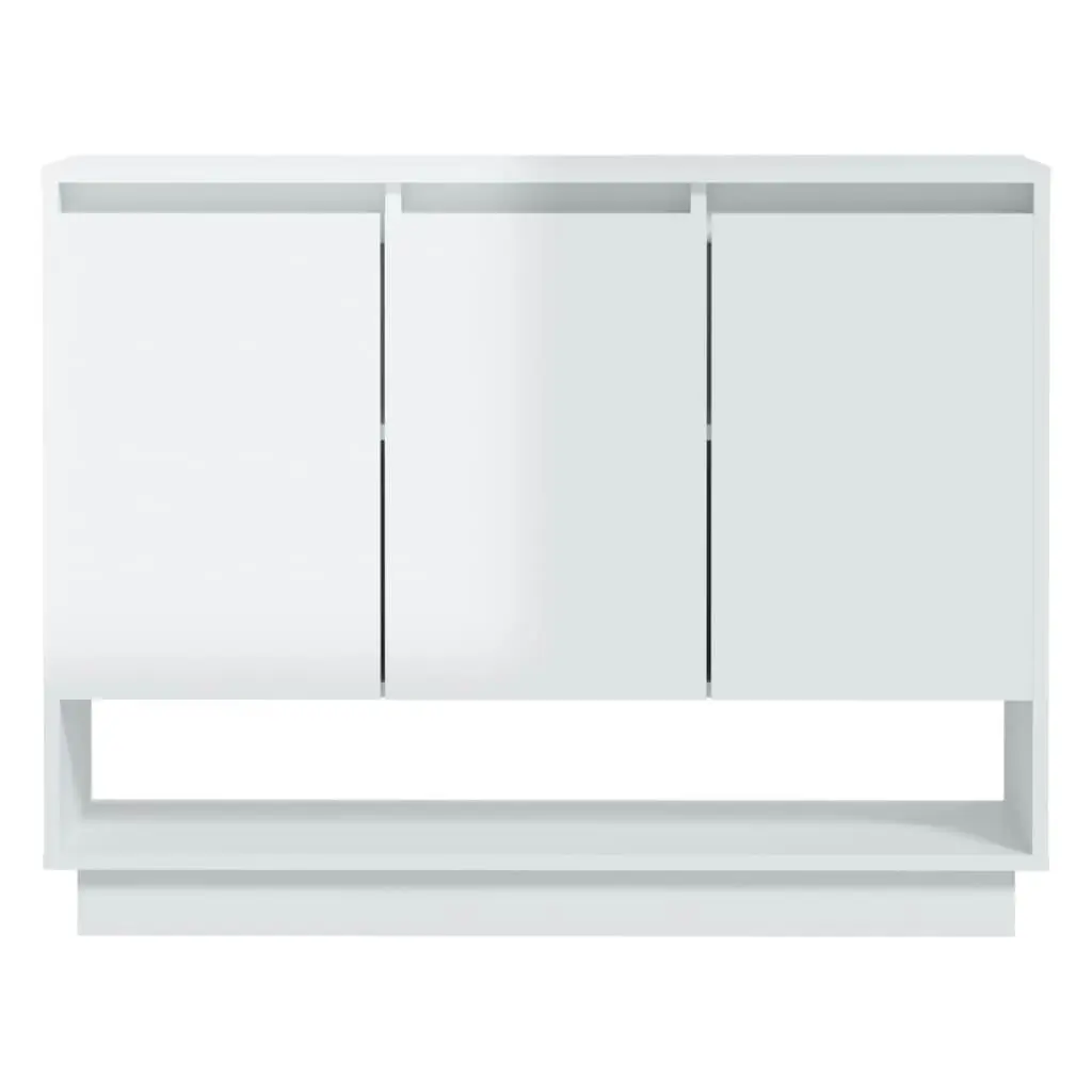 Sideboard High Gloss White 97x31x75 cm Engineered Wood 809536