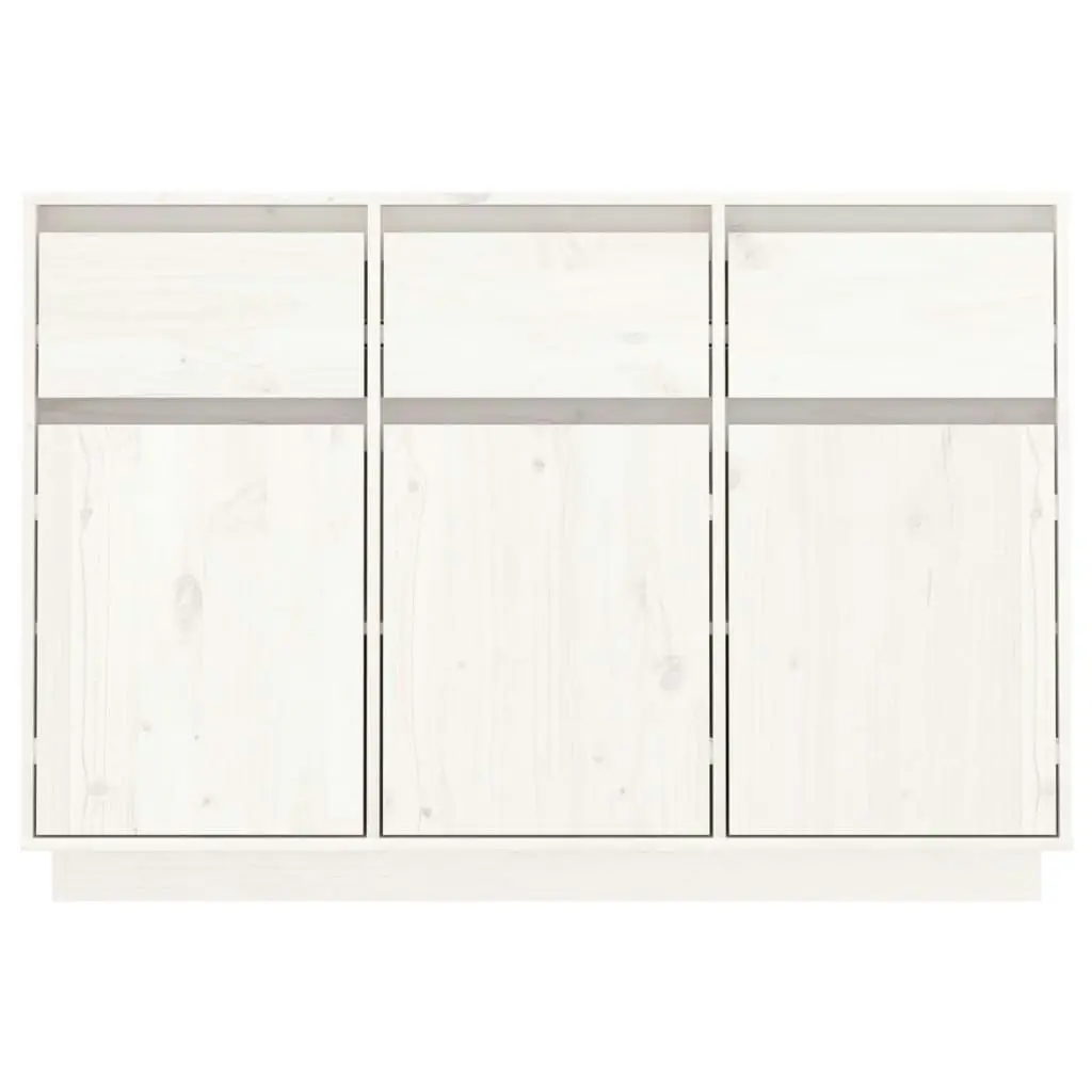 Sideboard White 110x34x75 cm Solid Wood Pine 813815