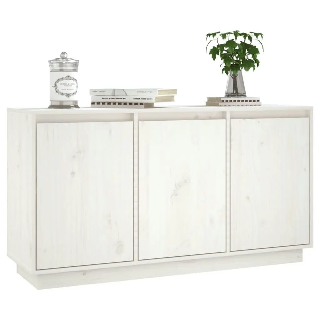 Sideboard White 111x34x60 cm Solid Wood Pine 813810