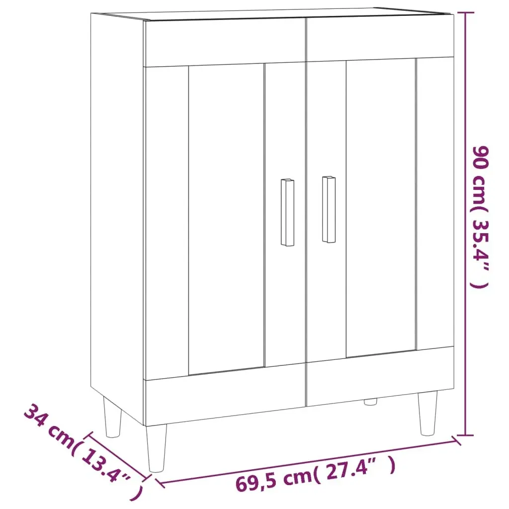 Sideboard Black 69.5x34x90 cm Engineered Wood 812133